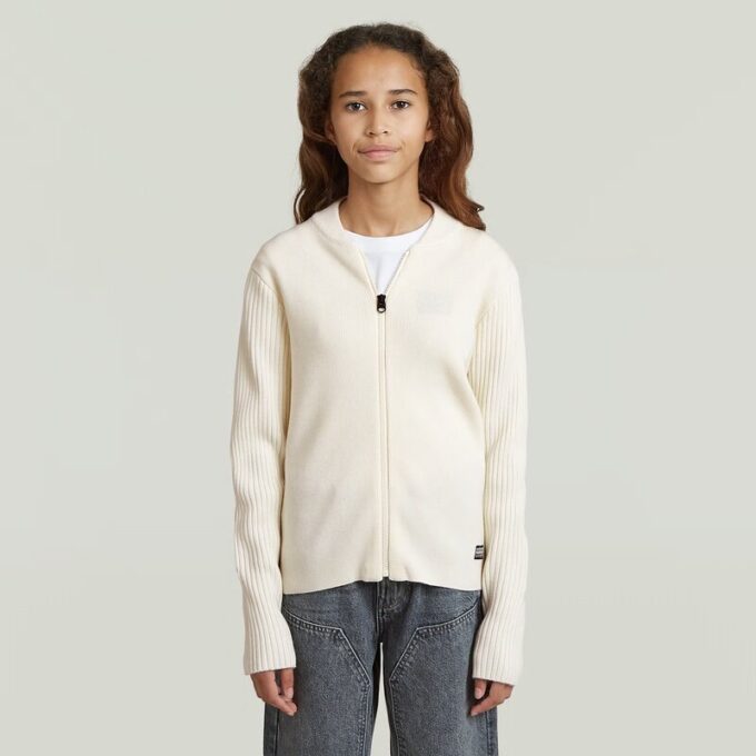 Girls Hybrid Baseball Full Zip Knit