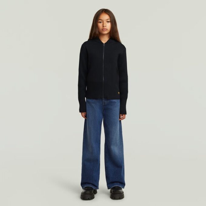 Girls Hybrid Baseball Full Zip Knit