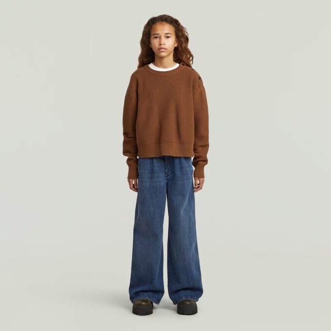 Girls Icon Skater Chino High Loose Jeans