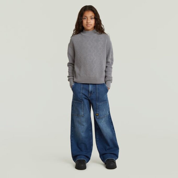 Girls Modern Cableknit Cardigan