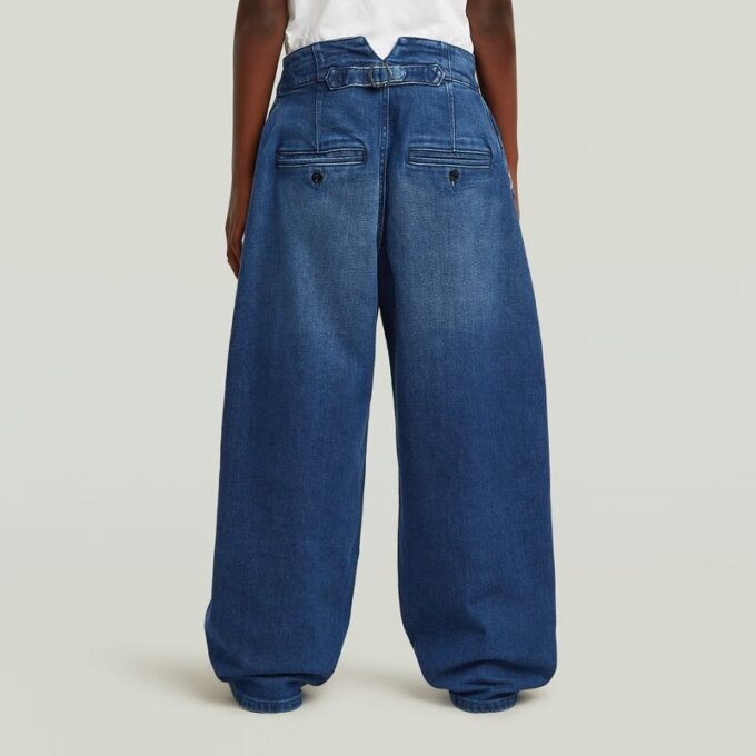 Girls Pleated Barrel Chino Loose Jeans Girls Pleated Barrel Chino Loose Jeans