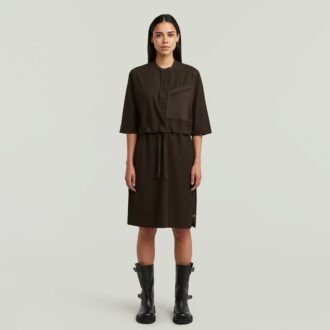 Half Placket Shirt Dress