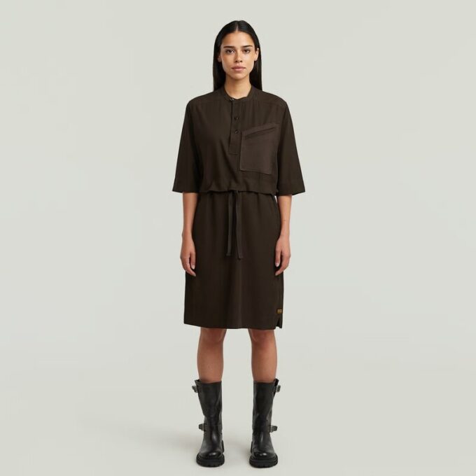 Half Placket Shirt Dress Half Placket Shirt Dress