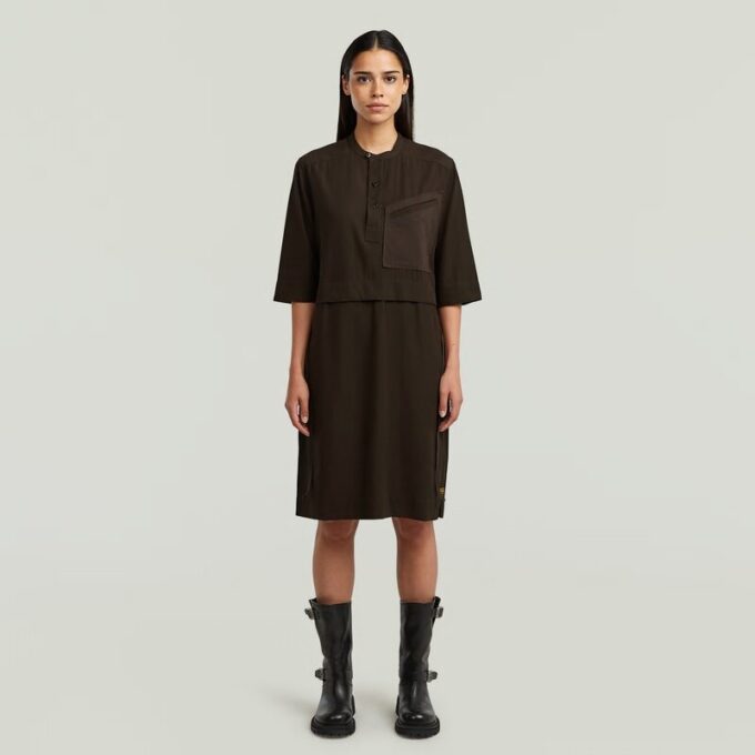 Half Placket Shirt Dress Half Placket Shirt Dress
