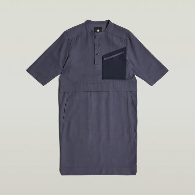 Half Placket Shirt Dress