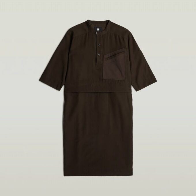 Half Placket Shirt Dress Half Placket Shirt Dress