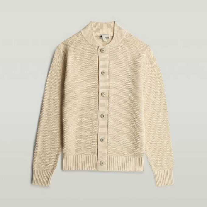 Honey Comb Structure Cardigan Knit
