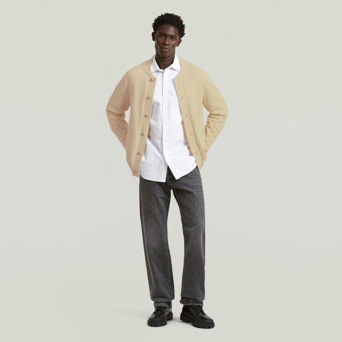 Honey Comb Structure Cardigan Knit