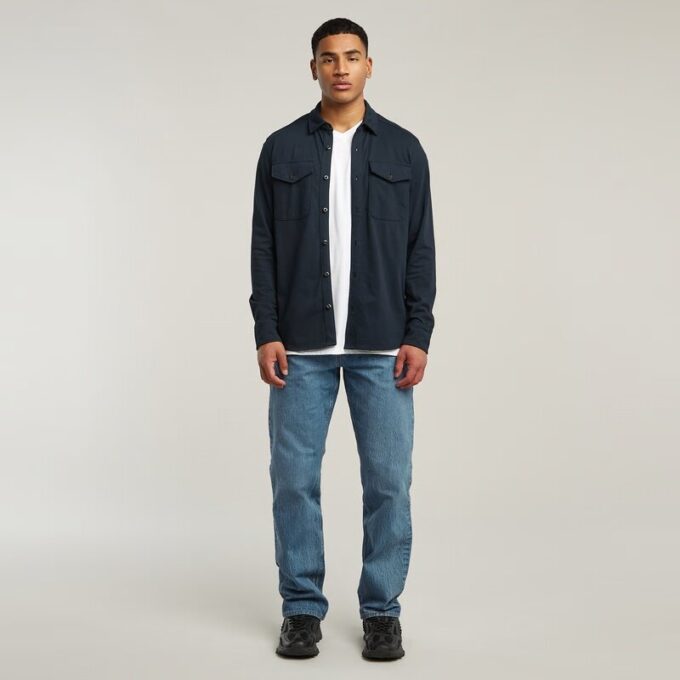 Jersey Shirt Marine Pockets