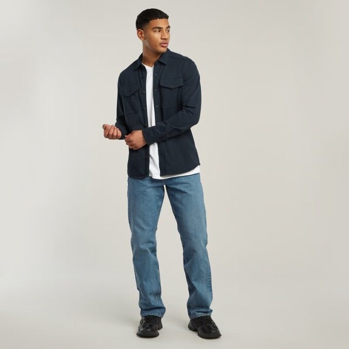 Jersey Shirt Marine Pockets