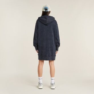 Loose Overdyed Hooded Sweater Dress
