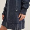 Loose Overdyed Hooded Sweater Dress Loose Overdyed Hooded Sweater Dress