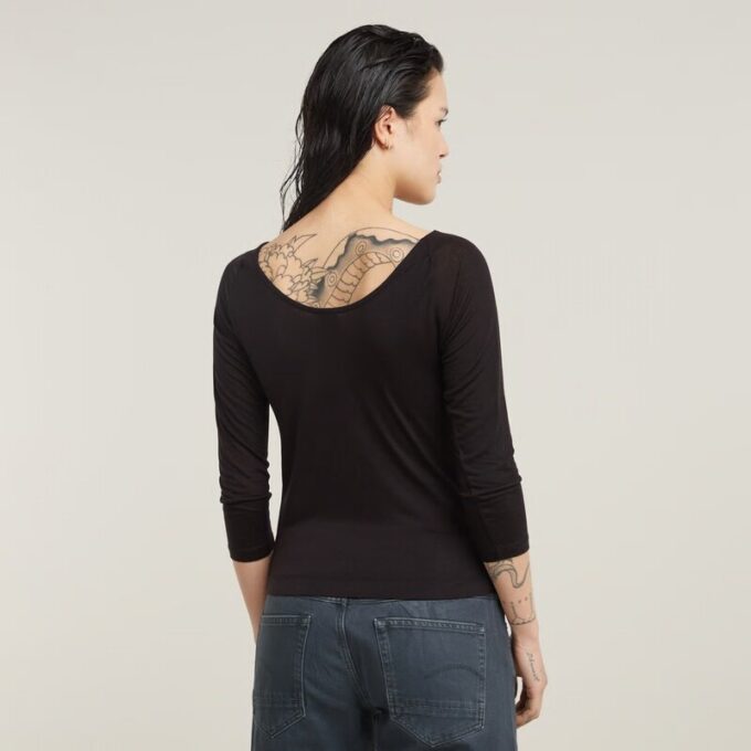 Low Back Slim 34 Sleeve Top