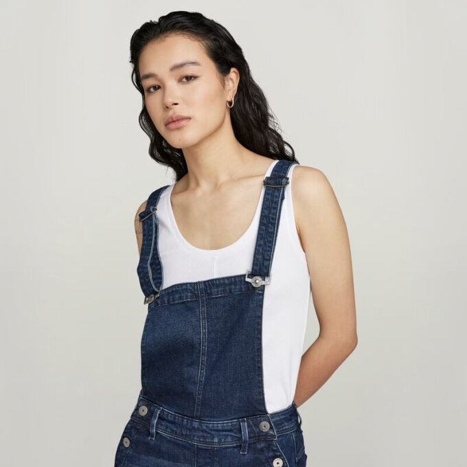 Lynn High Slim Navy Overall