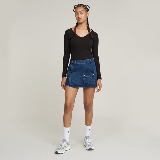 Micro Denim Skort