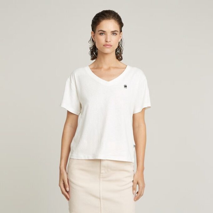 Open V-Neck Relaxed Top