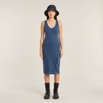 Overdyed Asymmetric Zip Dress