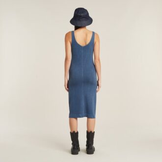 Overdyed Asymmetric Zip Dress