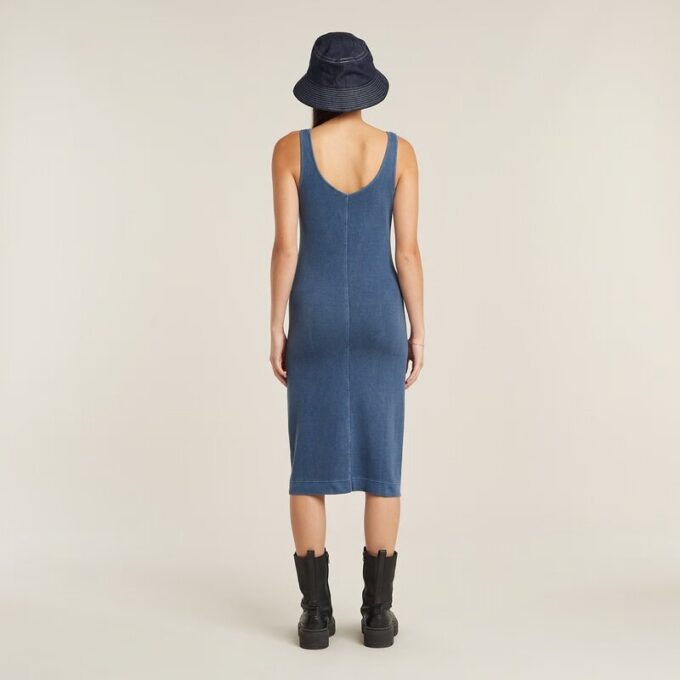 Overdyed Asymmetric Zip Dress