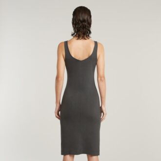 Overdyed Asymmetric Zip Dress