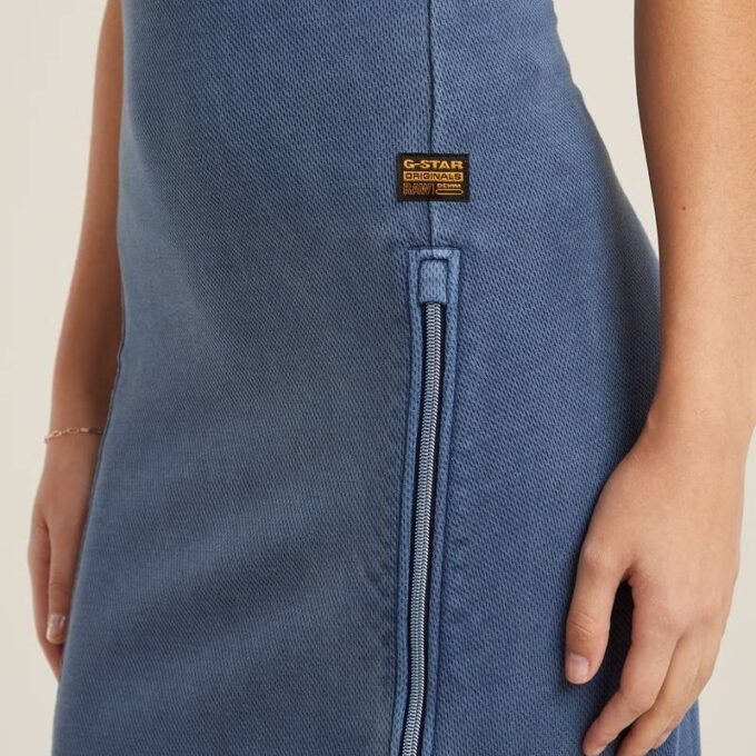 Overdyed Asymmetric Zip Dress