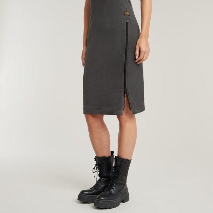 Overdyed Asymmetric Zip Dress Overdyed Asymmetric Zip Dress