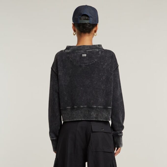 Overdyed Cropped Logo Loose Sweater Overdyed Cropped Logo Loose Sweater