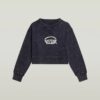 Overdyed Cropped Logo Loose Sweater