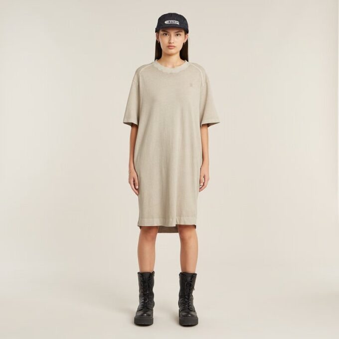 Overdyed Saddle Sleeve Loose T-Shirt Dress