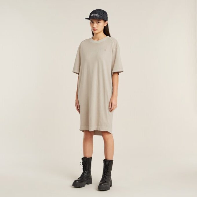 Overdyed Saddle Sleeve Loose T-Shirt Dress