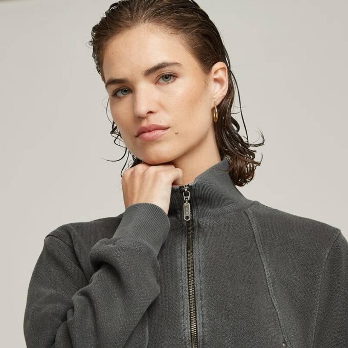 Overdyed Slim Track Sweater Jacket