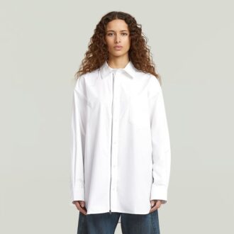 Oversized Zip Poplin Shirt