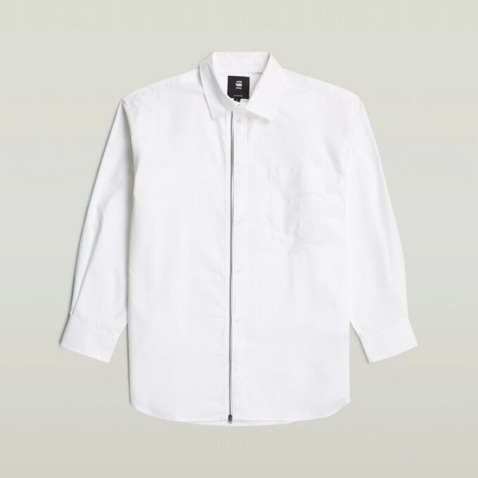 Oversized Zip Poplin Shirt