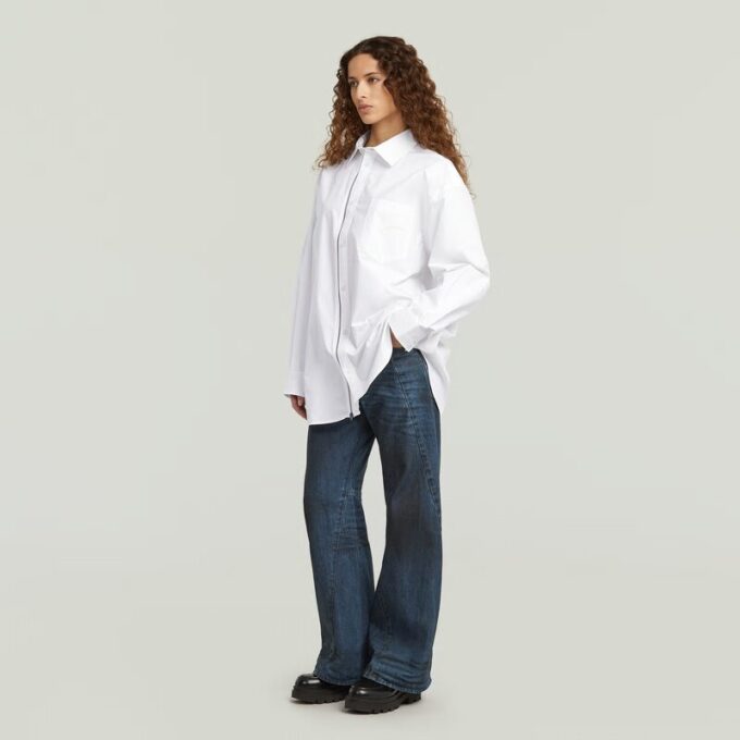 Oversized Zip Poplin Shirt