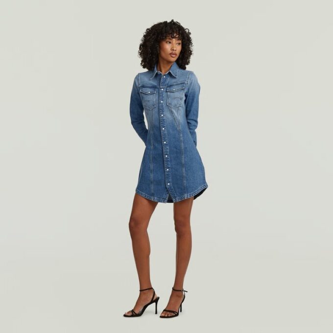 Pitched Hem Shirt Dress Pitched Hem Shirt Dress