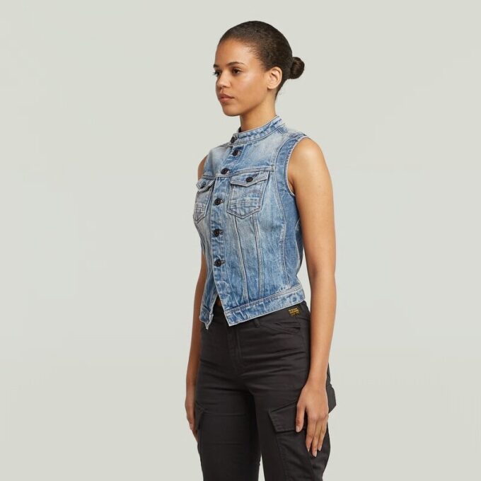 Pitched Hem Slim Vest