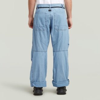Pleated 3D Denim Jeans