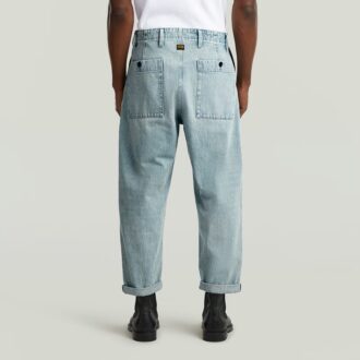 Pleated Chino Denim Relaxed Tapered