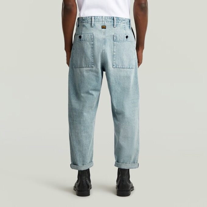 Pleated Chino Denim Relaxed Tapered