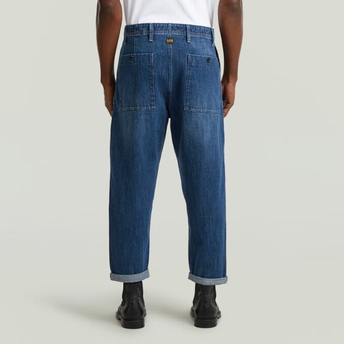 Pleated Chino Denim Relaxed Tapered