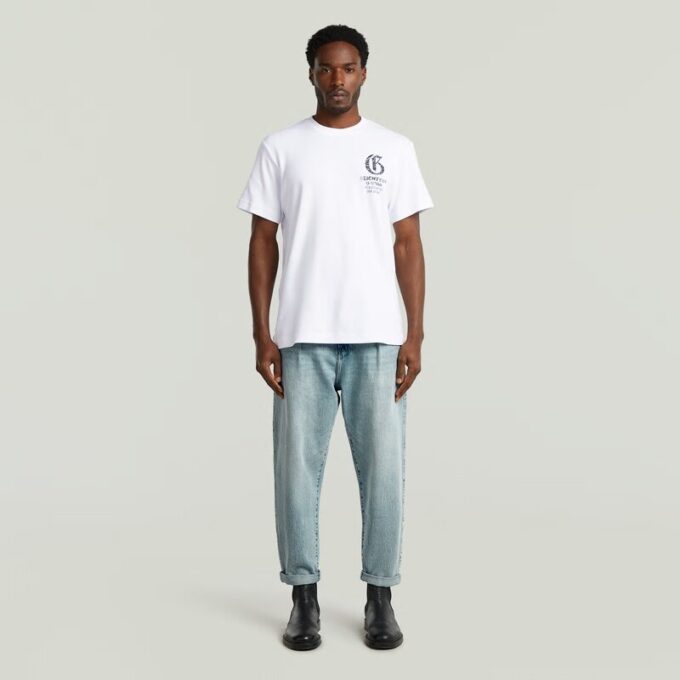 Pleated Chino Denim Relaxed Tapered