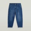 Pleated Chino Denim Relaxed Tapered