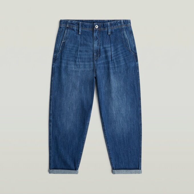 Pleated Chino Denim Relaxed Tapered
