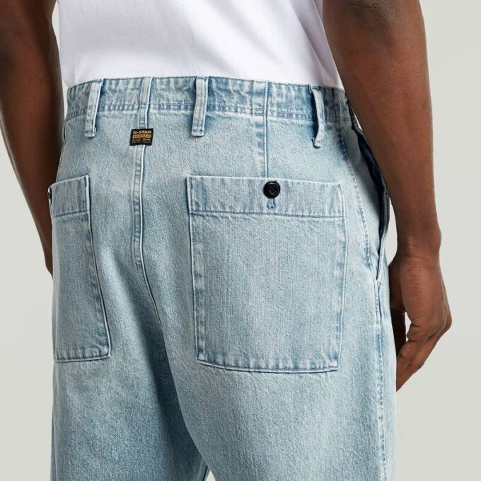 Pleated Chino Denim Relaxed Tapered