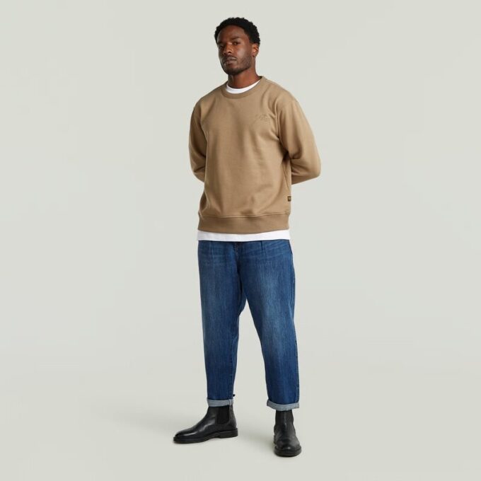 Pleated Chino Denim Relaxed Tapered