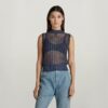Pointelle Knitted Mock Top