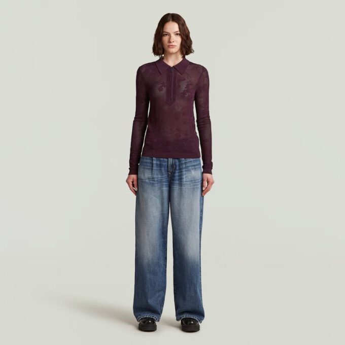 Pointelle Slim Polo Knit Pointelle Slim Polo Knit