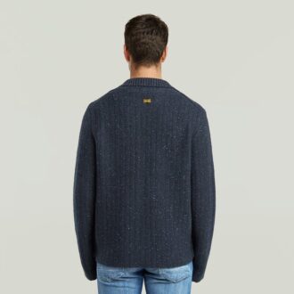Polo Collar Full Zip Knit