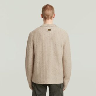 Polo Collar Full Zip Knit