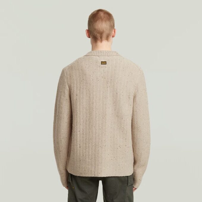 Polo Collar Full Zip Knit